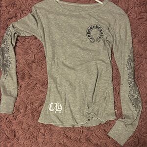 Gray Long Sleeve Top